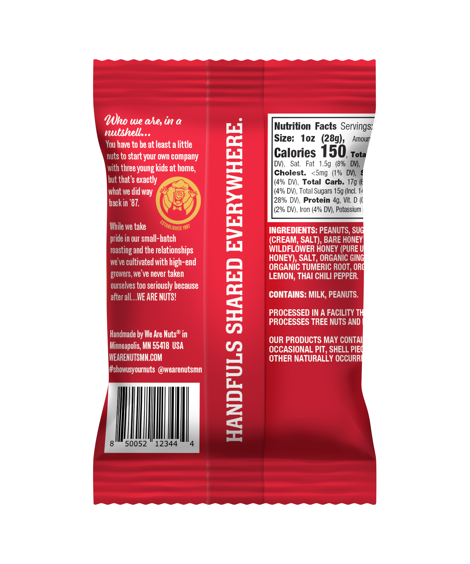 Ginger Turmeric Honey Peanuts - Snack Size