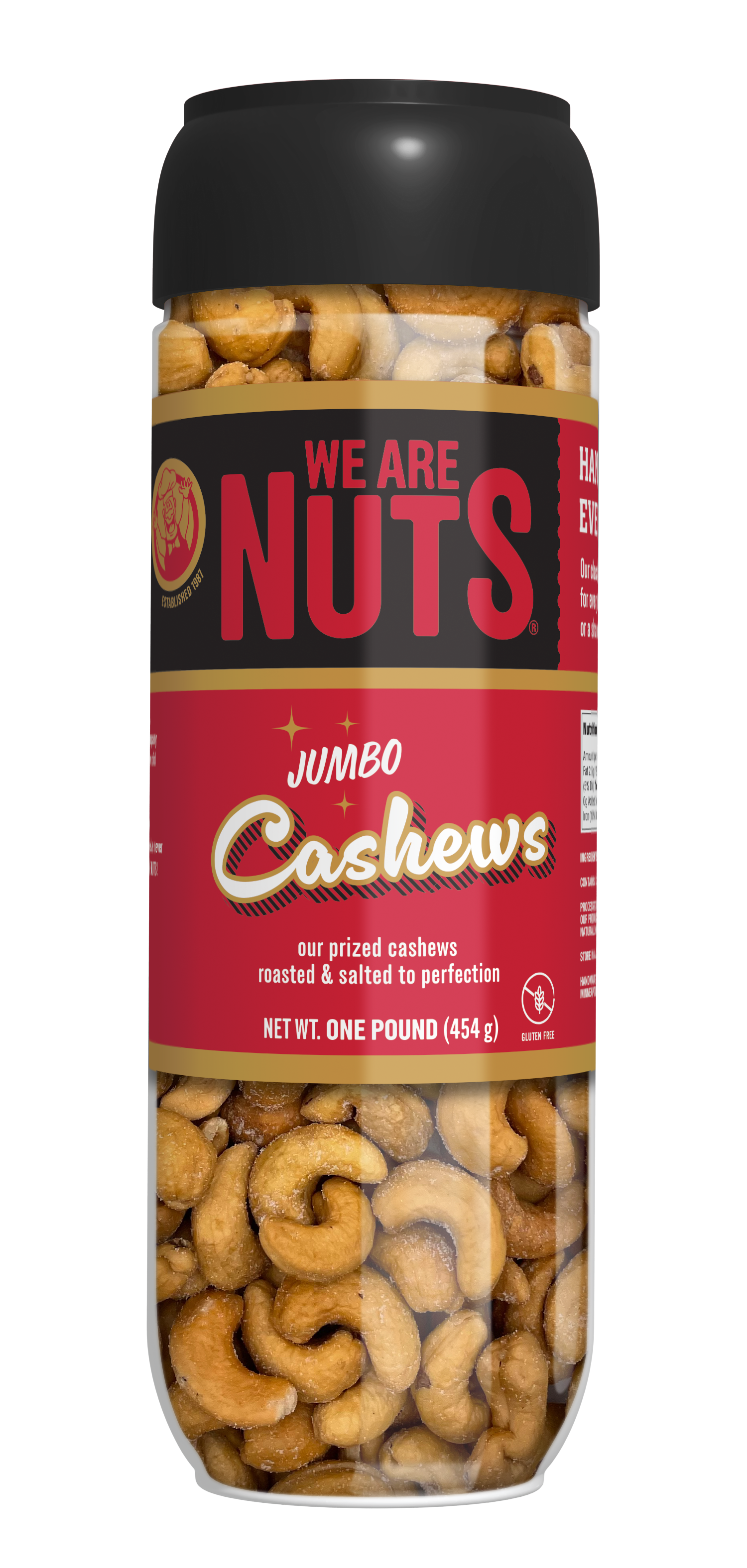 Tall OTG 16 oz. Cashews Whole Extra Large (210ct) Roasted Salted