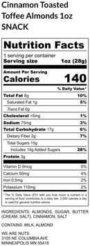 Cinnamon Toasted Toffee Almonds - Snack Size