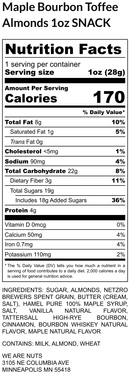 Maple Bourbon Toffee Almonds - Snack Size