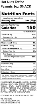 Hot Nuts Toffee Peanuts - Snack Size