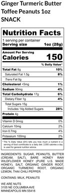 Ginger Turmeric Honey Peanuts - Snack Size