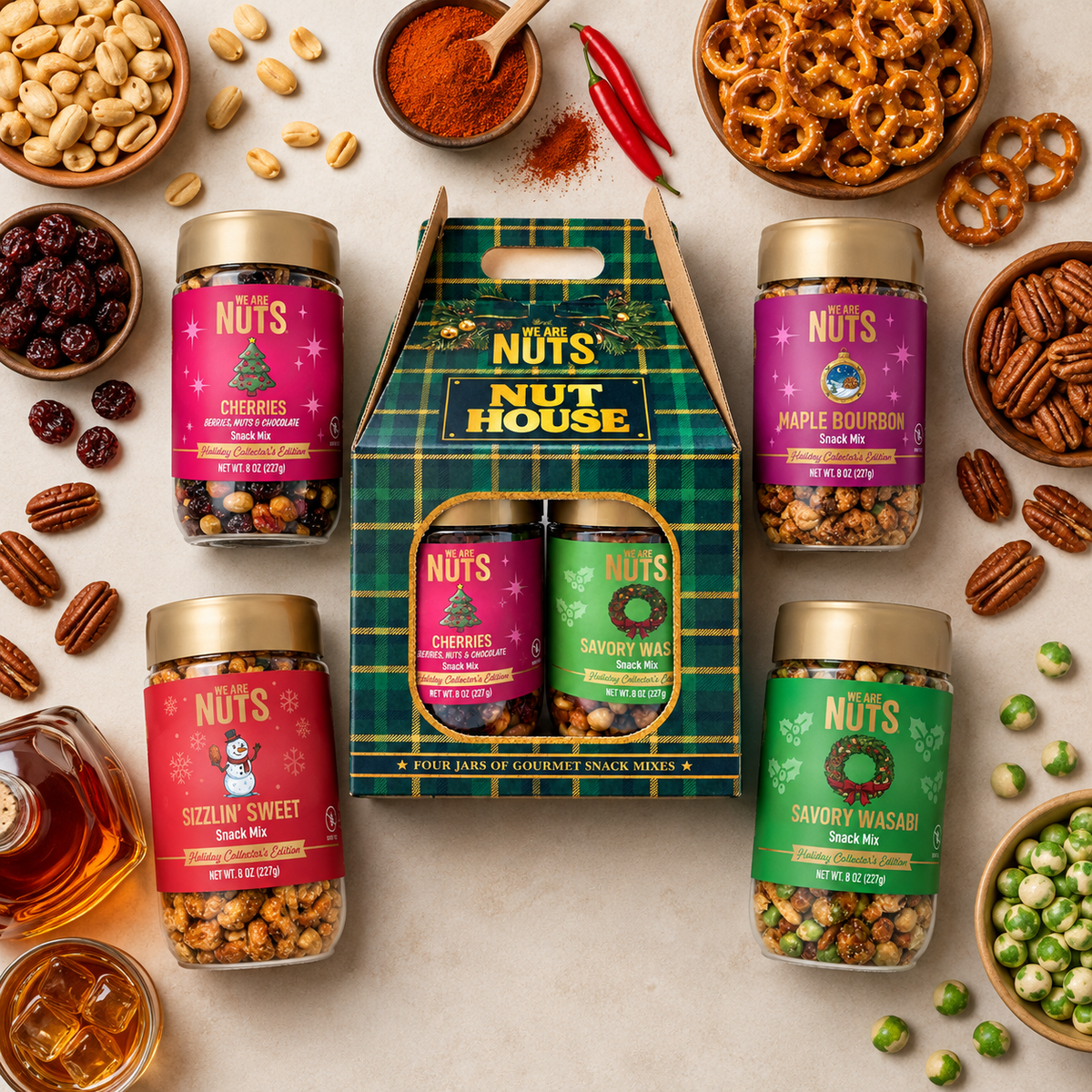 Plaid Holiday Collector's Edition Snack Mix Nut House - 6 Pack