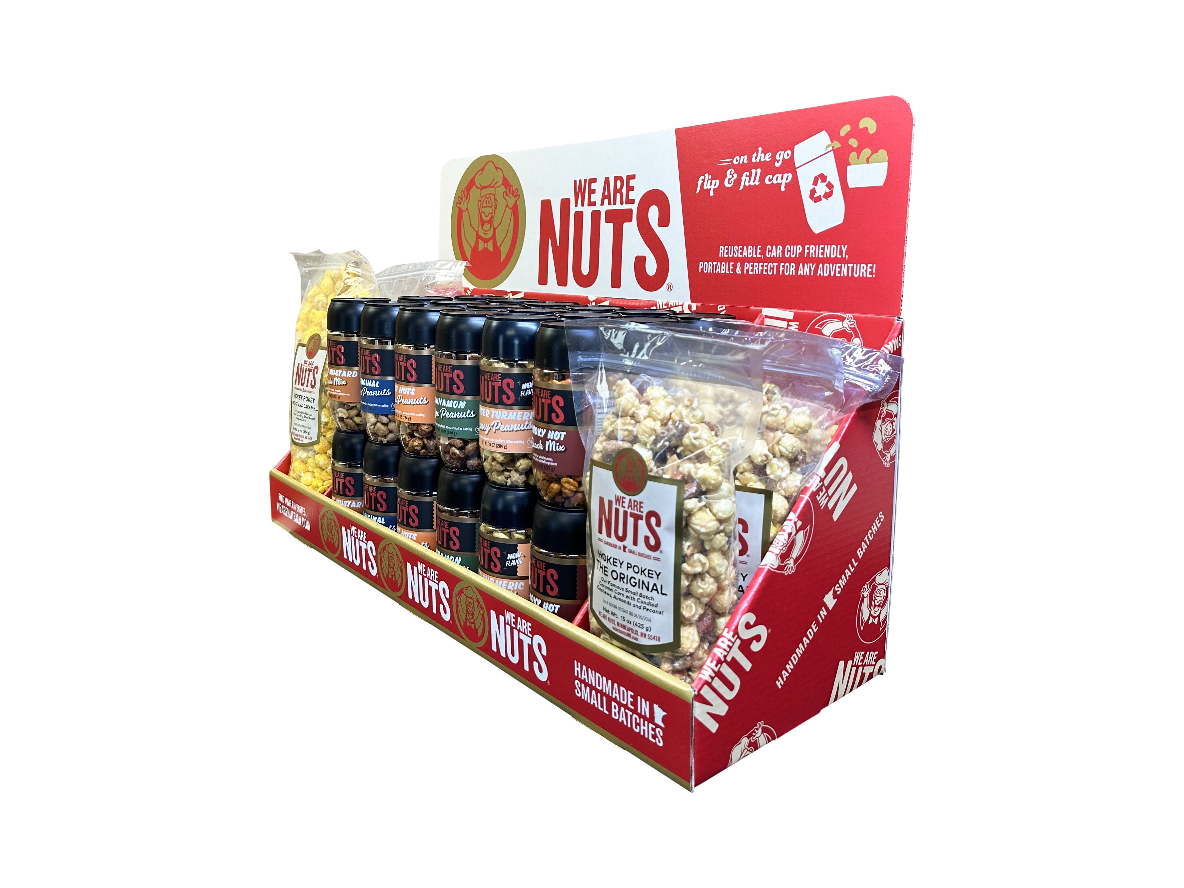 48-unit Shelf Top Pre-Assembled Display w NEW Ginger Turmeric Honey Peanuts!